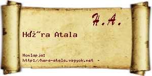 Héra Atala névjegykártya